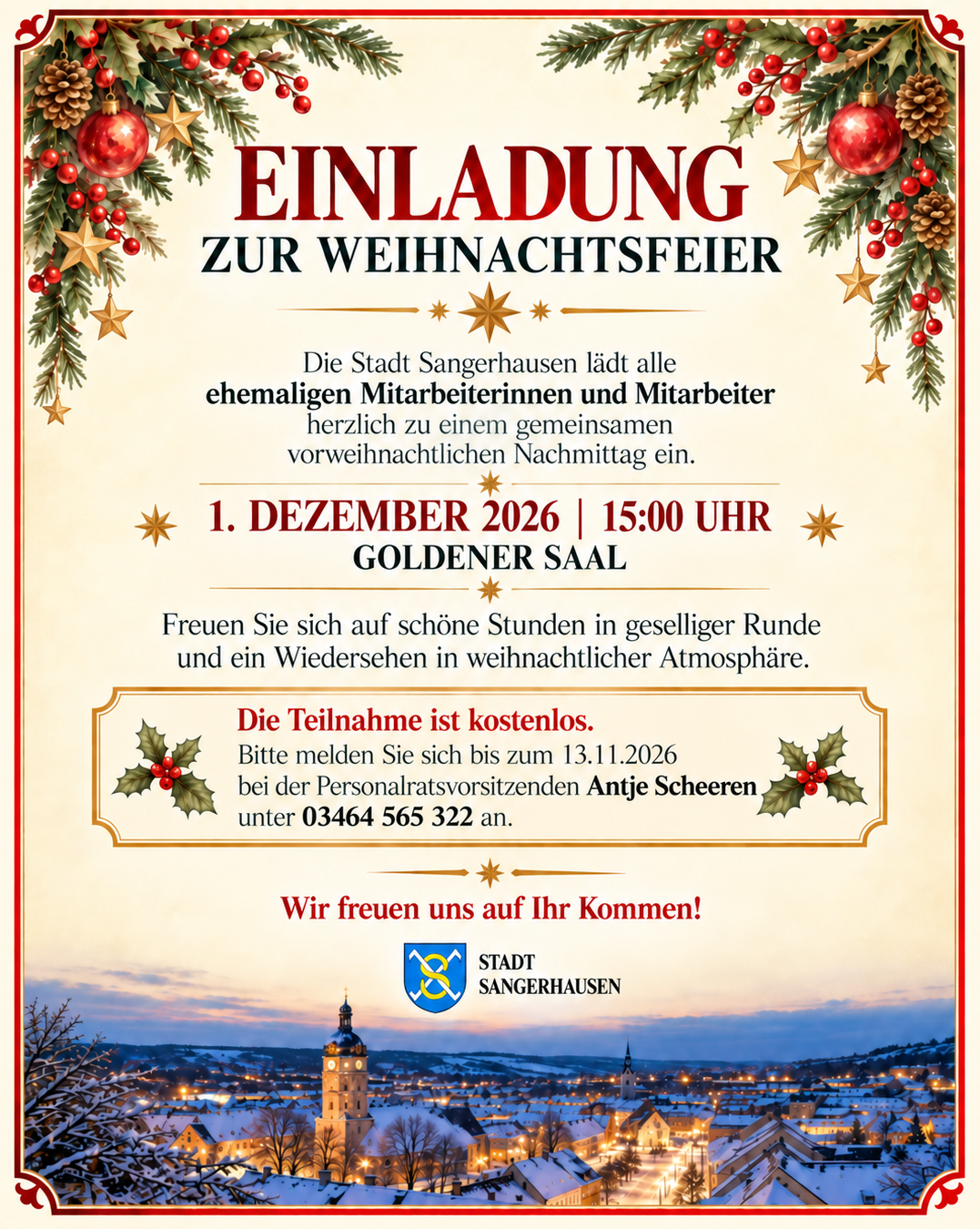 Weihnachtsfeier Einladung