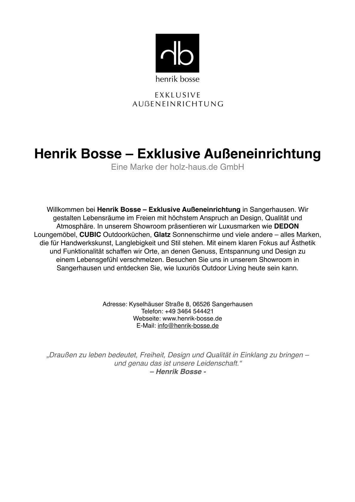 Henrik Bosse Exklusive Auseneinrichtung 1
